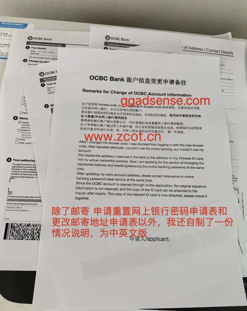 新加坡OCBC华侨银行远程开通数字银行账户后登录不上网银的后续解决方案-GG联盟挑战