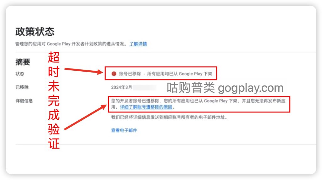图片[2]-Google Play邓氏编码组织验证问题未完成验证导致移除下架-GG联盟挑战